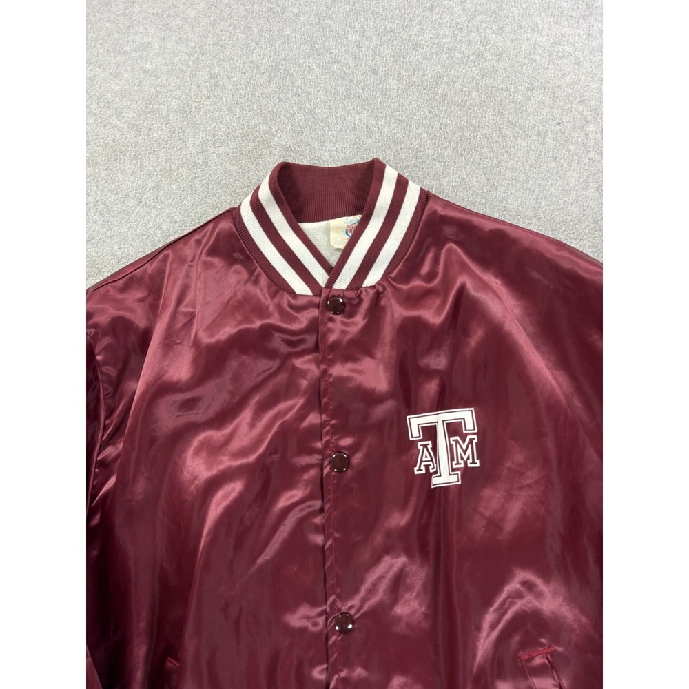 Texas A&M Aggies Vintage 90's Satin Campus Jacket (Men's Large) Maroon - Picture 2 of 11